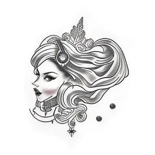 Black And White Gipsy Women Side Profile