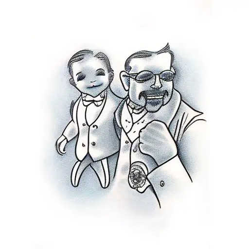 Father Walking With Sons