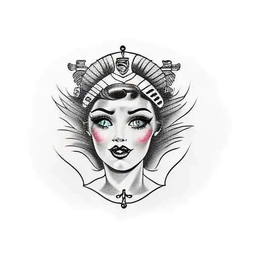 Gipsy Girl Face Black And White