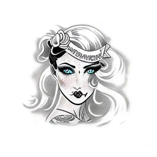 Gipsy Girl Side Face Black And White