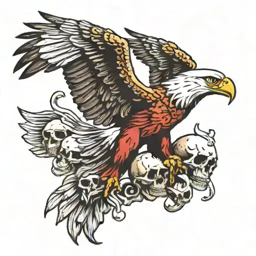 Eagle Carrying Skulls Representing Dark Periods