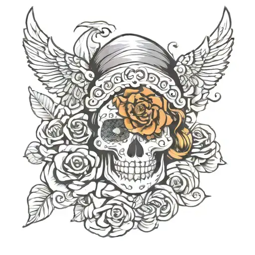 Dia De Los Muertos Female With Viking Elements Incorporated