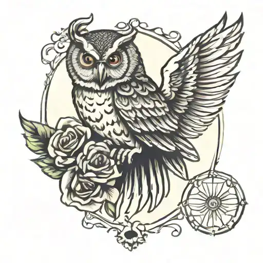 Owl And Skull