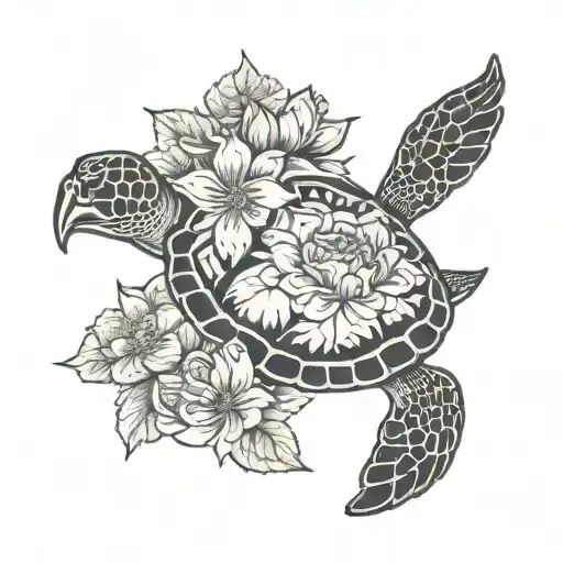 Sea Turtle Dahlia Flower