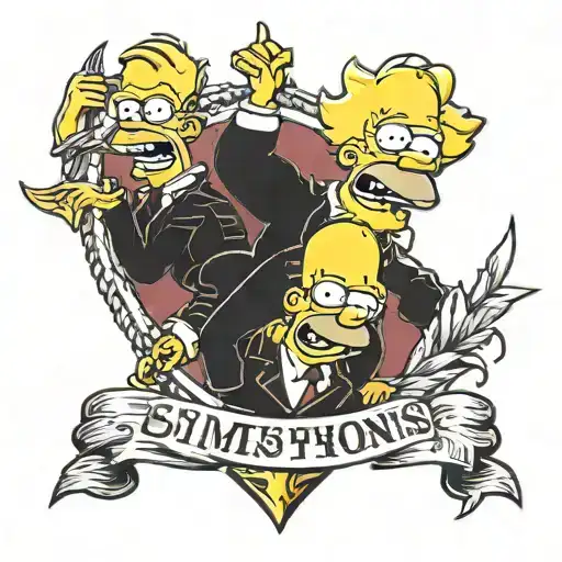 A Retro Dark Humour Simpsons Tattoo Design