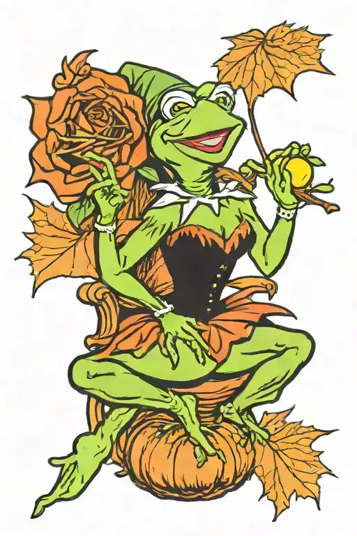 Kermit The Frog Halloween Pin Up Girl