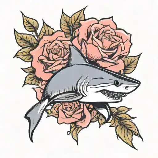 Shark Head In A Rose