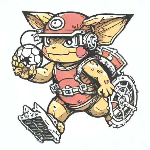 Fuecoco Pokemon With A Football Helmet On