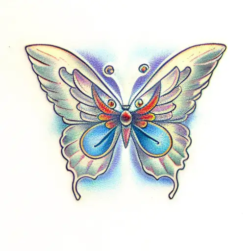 Butterfly With One Regular Wing And One Angel Wing