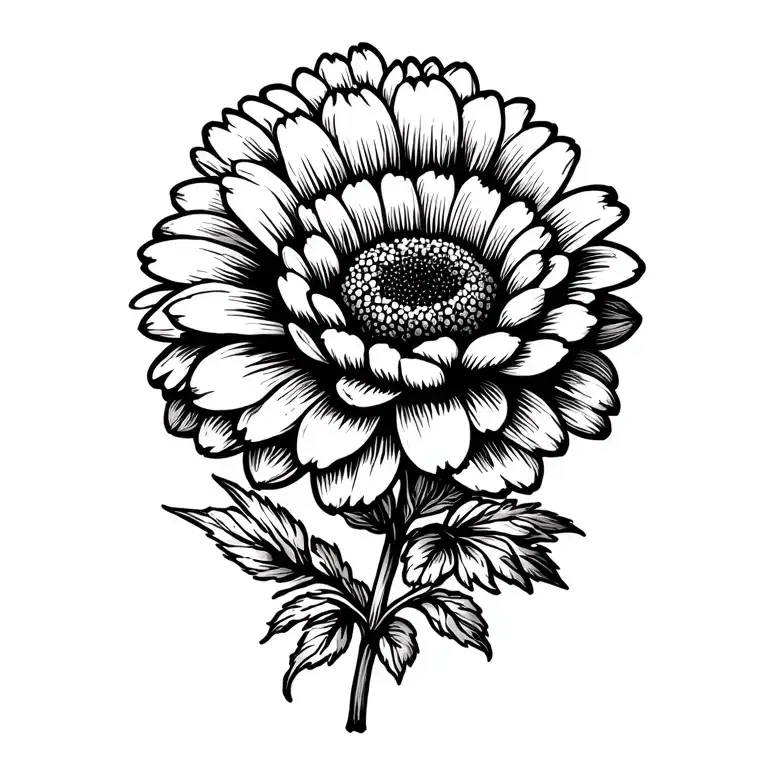 Chrysanthemum Flower And Marigold Flowers