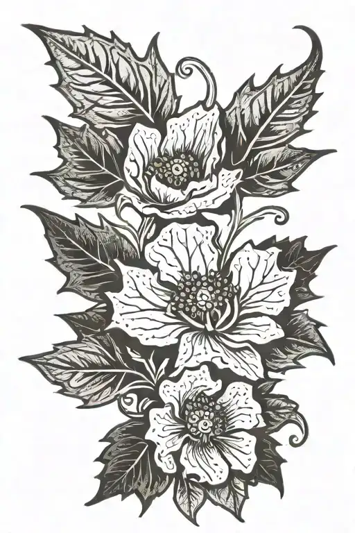 Maple Leaf With A Poppy