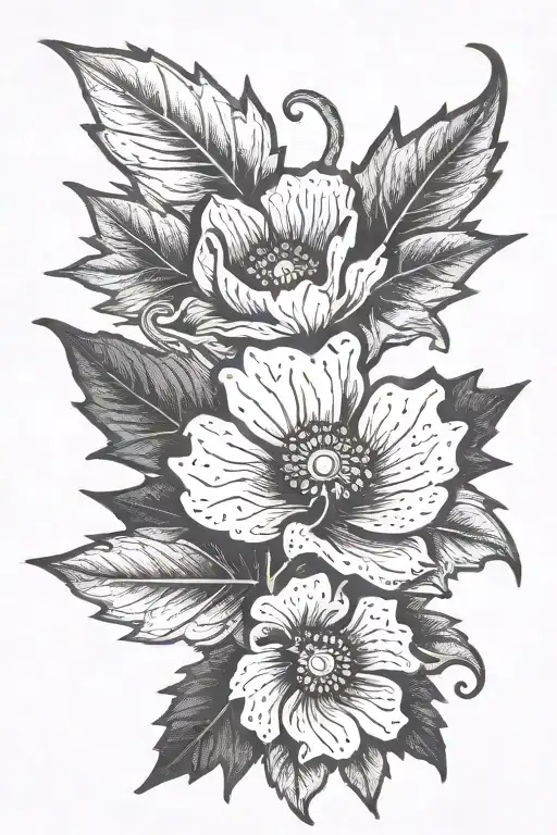 Poppy Inside A Maple Leaf