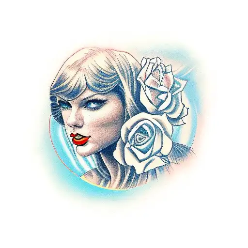 Portrait Of Taylor Swift With Banner