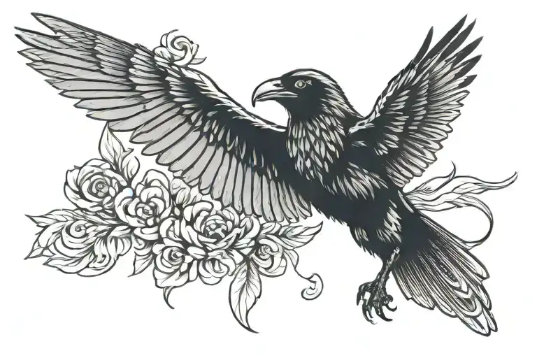 Crow With Life And Death On Wings