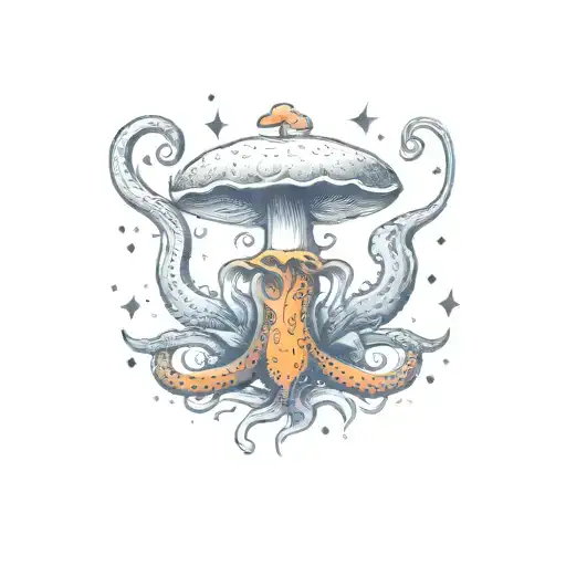 Psychedelic Mushroom Squid