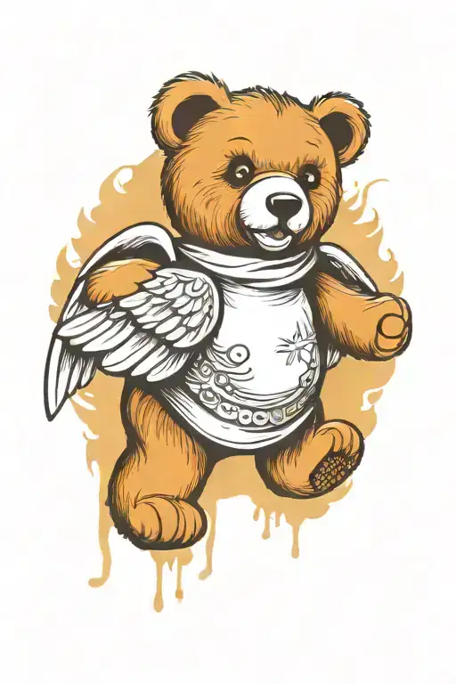 A Teddy Bear With Angel Wings