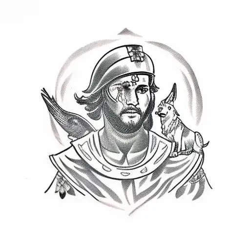 Roman Soldier With Wolves And Eagle