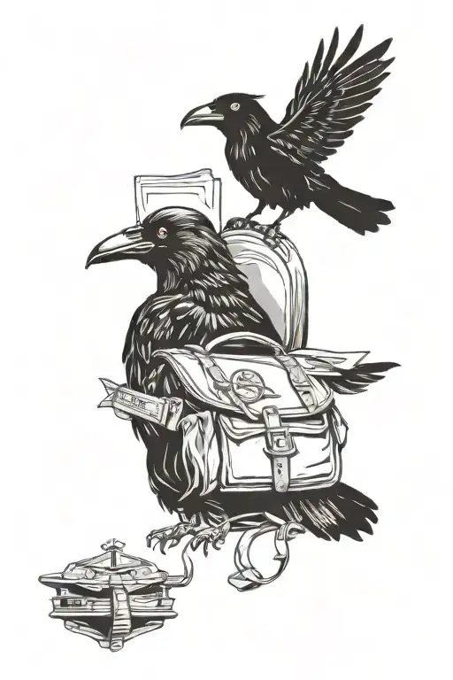 Crow And Travel Backpack Walking