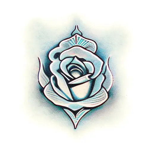 Traditional Style Dagger And Rose