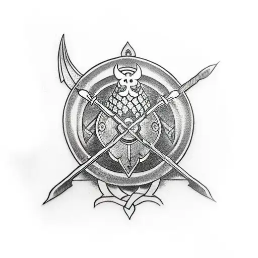 Viking Shield With A Dragon Around It