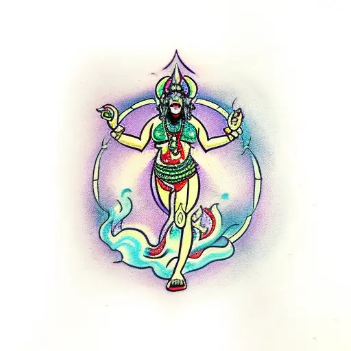 Dancing 6 Arms Beautiful Goddess Kali