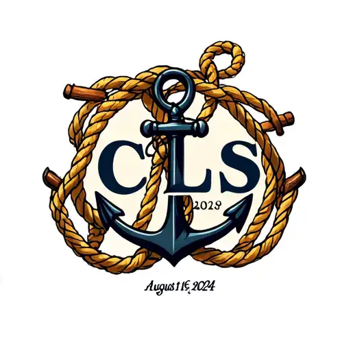 Initals Cls With An Anchor And Rope And The Date August 16 2024