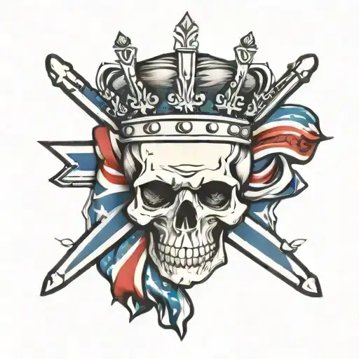 Skullwith Crown And Union Jacks