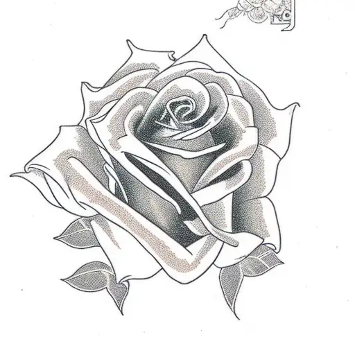 Rose With Stem And The Number 3