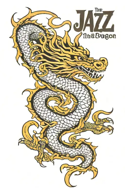 Year Of The Dragon Tattoo With The Name Jazz In It