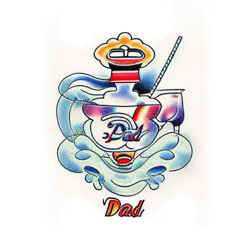 Dad's Signature And Moder Bartender With Abstract Sleve