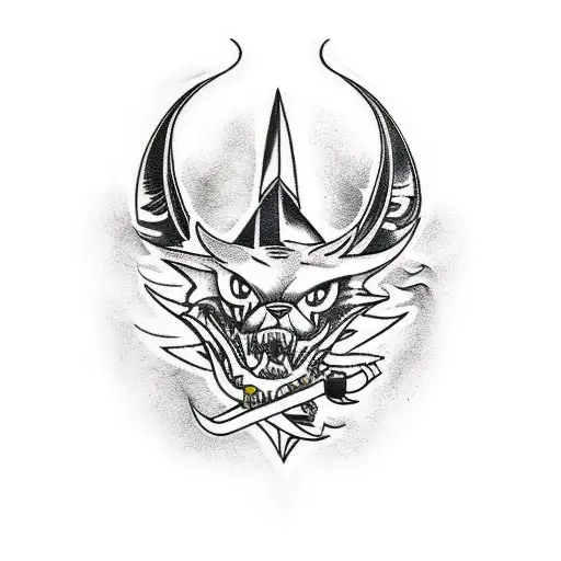 A Tattoo Design Combining A Sleek Sports Car And A Fierce Motorcycle In A Dynamic Composition