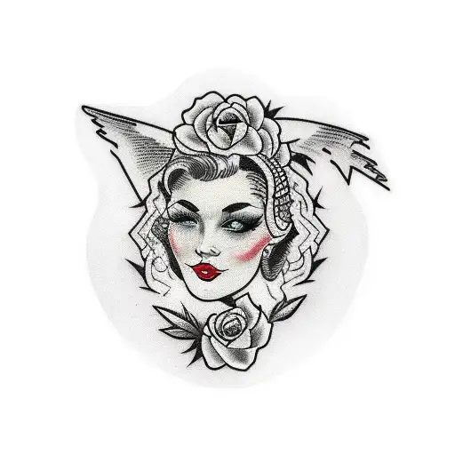 A Tattoo Featuring A Powerful And Confident Woman Surrounded By Symbols Of Passion And Love