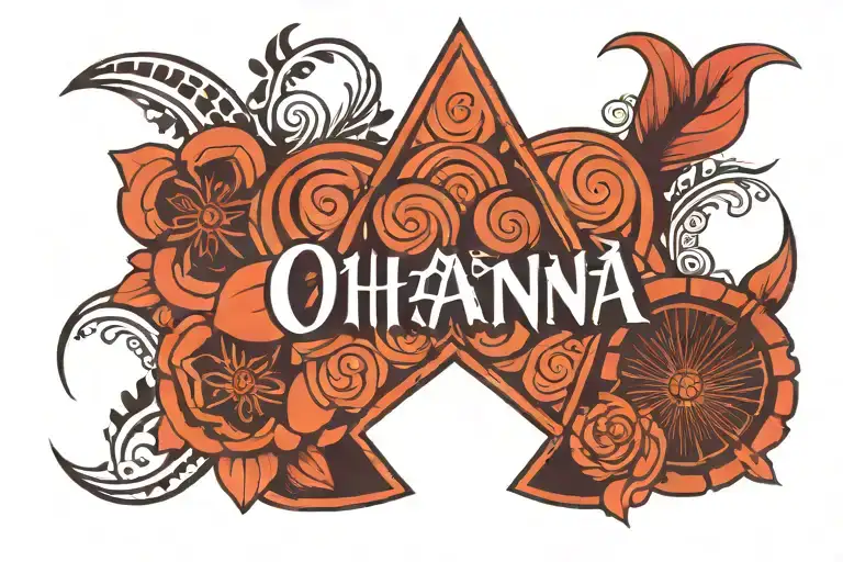 A Modern Geometric Design Incorporating The Word 'Ohana' In A Unique And Artistic Way