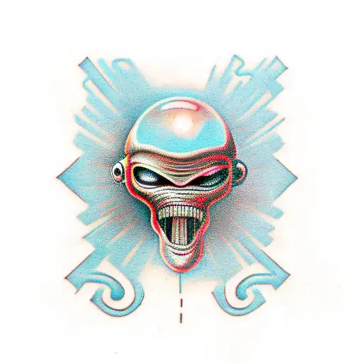 Alien Looking At Humans Through A Microscope