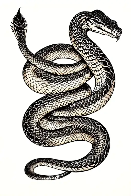 Snake Coiled Around Arm Sleeve