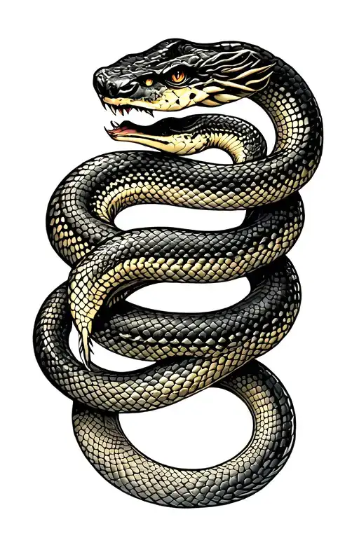 Snake Coiled Around Arm Sleeve