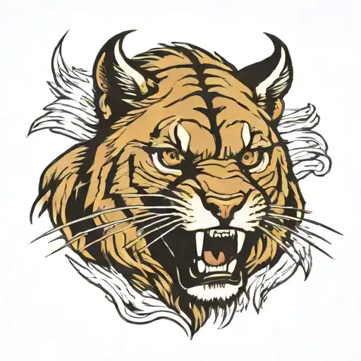 Angry Mountain Lion Head