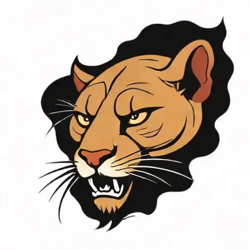Angry Mountain Lion Head