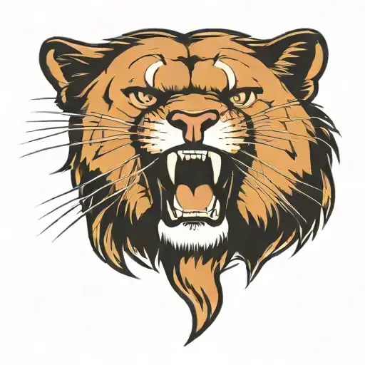 Angry Mountain Lion Head