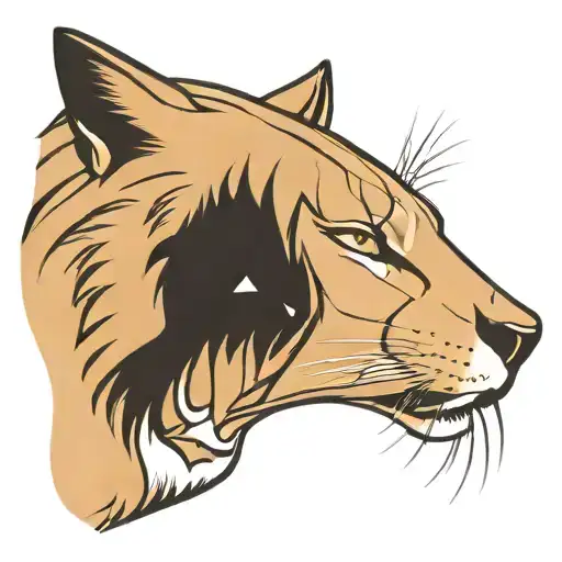 Angry Mountain Lion Head