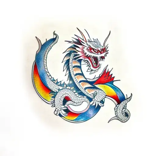 Traditional Japanese Dragon Coiling Up Arm