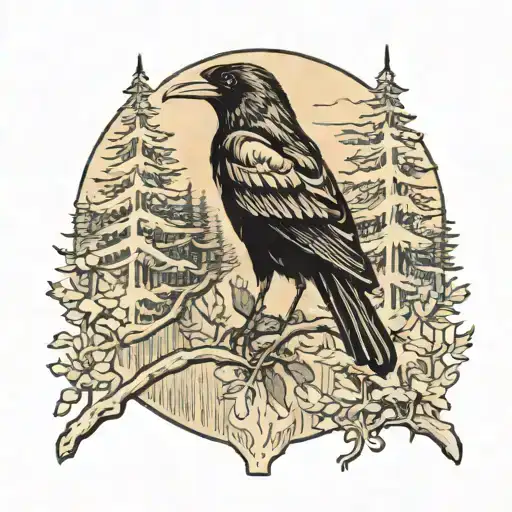 Crow In A Forrest