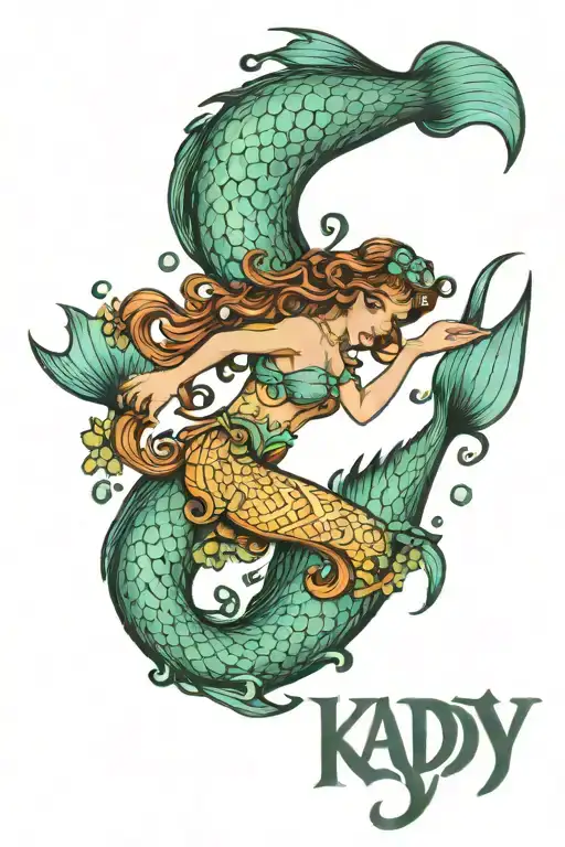 Kady Spelled Out In Mermaid Font