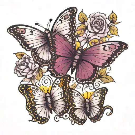 Purple Butterflies Mom