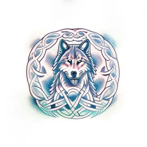 Loyalty Protection Celtic Moon Wolf