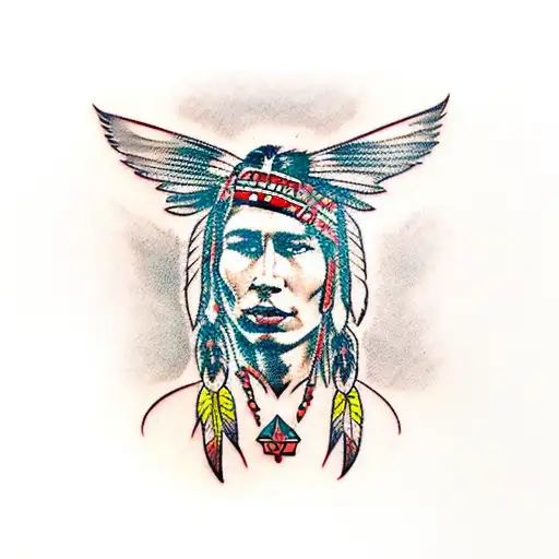 Full Body Native American Pinup Girl