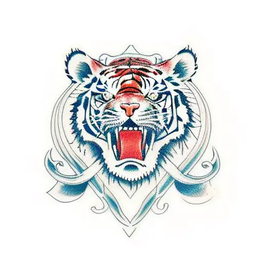 Maori Simple With Tiger And Wind