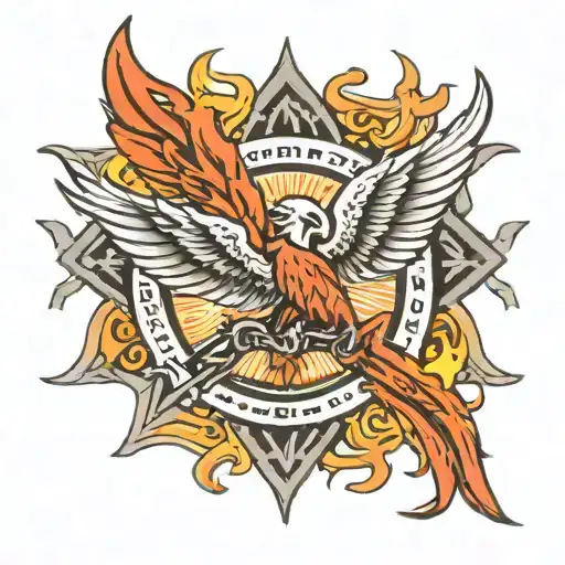 Phoenix In A Maltese Cross Firefighter