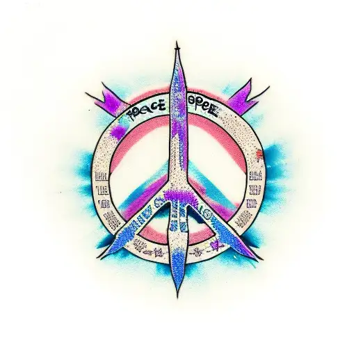 Peace Love Hope Written In Religious Symbols