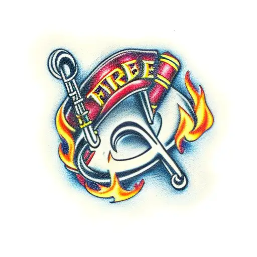 Treble Clef With Fire And Fireman